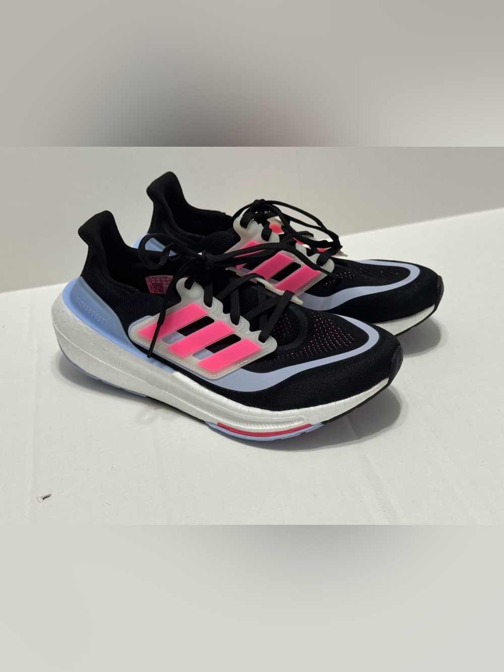 adidas Women's 8 Ultraboost Light Running Shoes Lucid BlackPink Blue Dawn IE1764